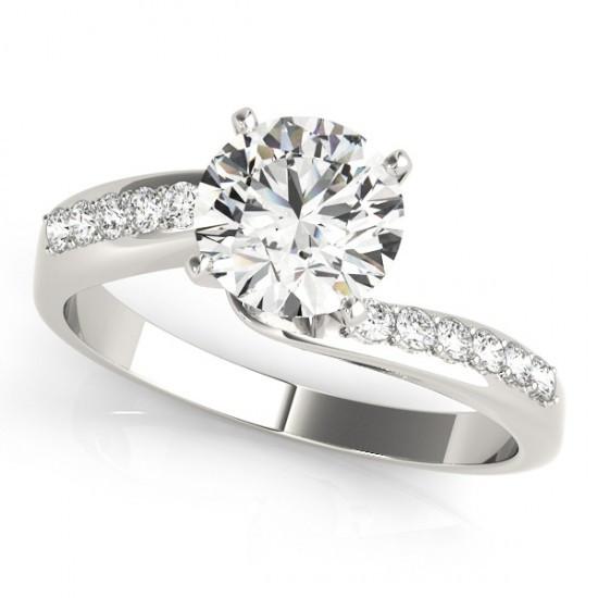 Carina Solitaire Diamond Engagement Ring 0.46 Carat Round Diamond M Color VS2 Clarity