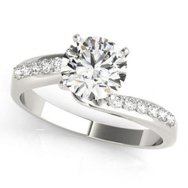 Carina Solitaire Diamond Engagement Ring 0.46 Carat Round Diamond L Color VS2 Clarity