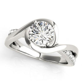 Bianca Solitaire Diamond Engagement Ring 0.52 Carat Radiant Diamond F Color VS2 Clarity