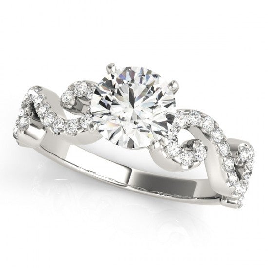 Angelina Halo Diamond Engagement Ring 0.75 Carat Cushion Diamond K Color VS2 Clarity