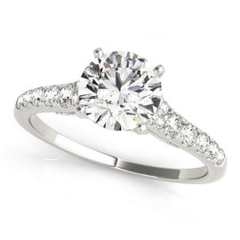 Amelie Trilogy Diamond Engagement Ring With 0.3 Carat Princess Diamond D Color VS1 Clarity
