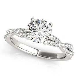Alecia Trilogy Diamond Engagement Ring 0.55 Carat Heart Diamond K Color SI2 Clarity