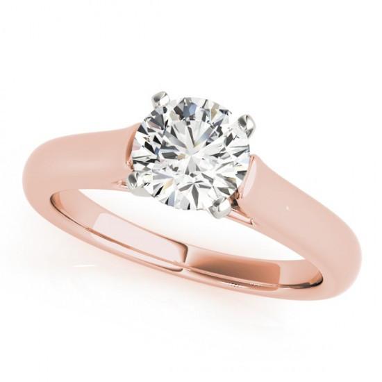 Adelle Trilogy Diamond Engagement Ring 0.4 Carat Round Diamond L Color SI2 Clarity