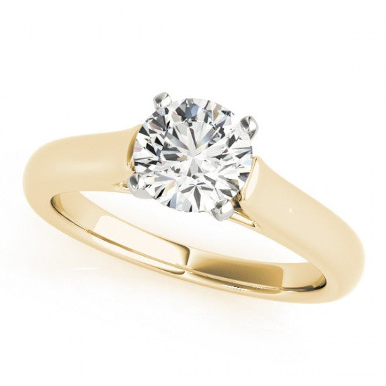 Adelle Trilogy Diamond Engagement Ring 0.4 Carat Round Diamond L Color SI2 Clarity