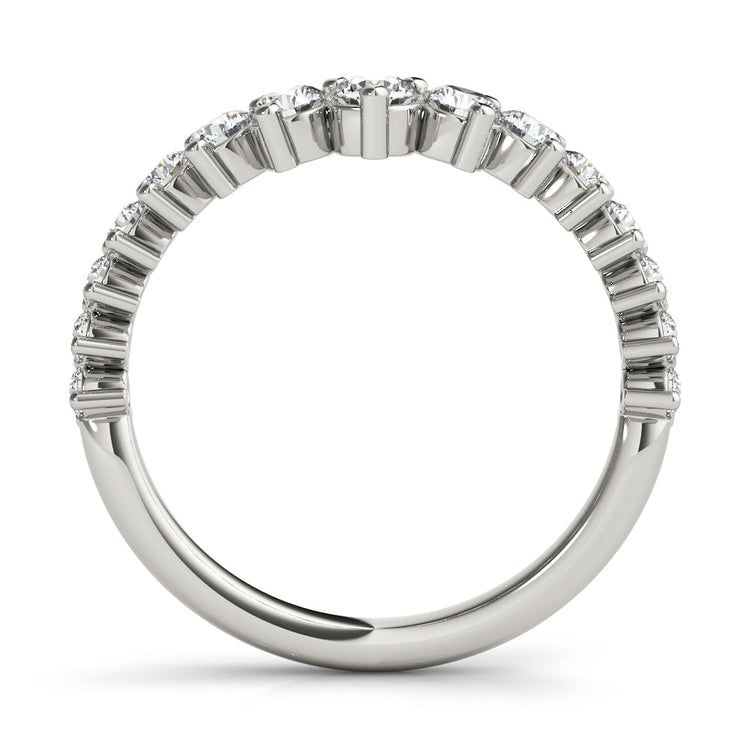 14K White Gold Diamond Band; 0.65 ctw