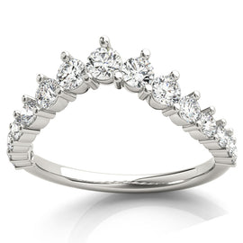14K White Gold Diamond Band; 0.65 ctw