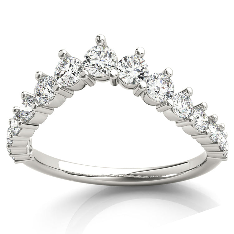 14K White Gold Diamond Band; 0.65 ctw