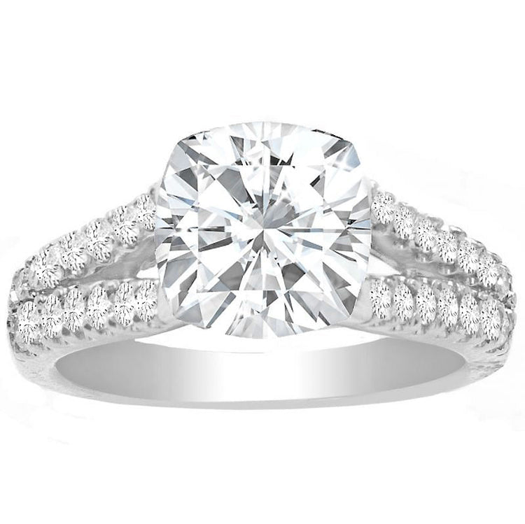 Rae Split Shank Engagement Ring in 14K White Gold; 0.50 ctw