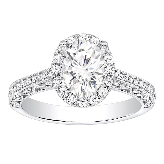 Helena Crescent Engagement Ring in 14K White Gold; 0.56 ctw