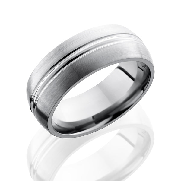 Titanium Double Domed Men's Wedding Band
