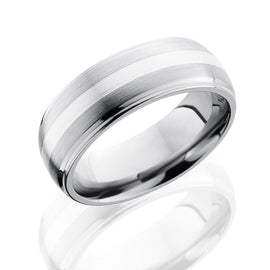 Domed Titanium Men's Wedding Band With Satin Polish