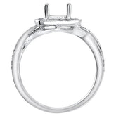 Criss Cross Halo Diamond Ring in 14K White Gold; 0.50 ctw
