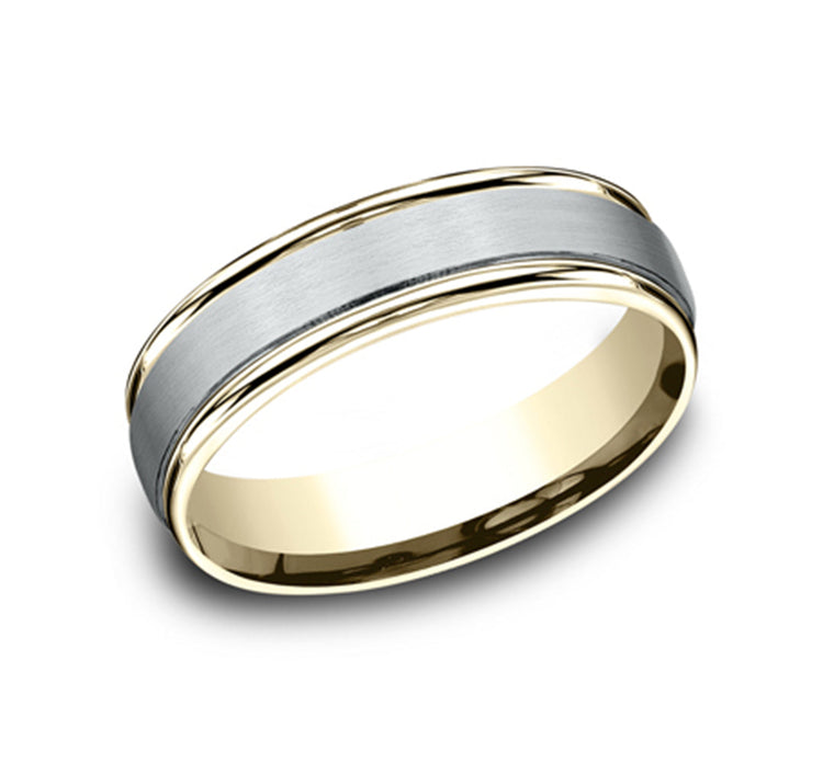 14K Two Toned Men's Wedding Band