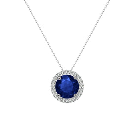 Cory Necklace 18K White Gold Sapphire