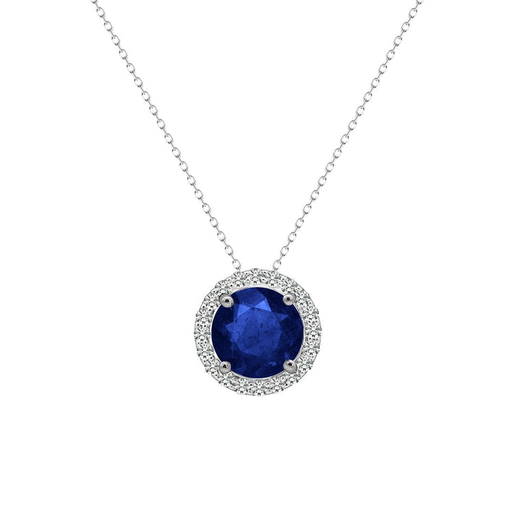 Cory Necklace 18K White Gold Sapphire