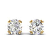 Double prong Diamond stud earrings in 18k yellow gold