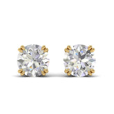 Vintage double prong Diamond stud earrings in 18K yellow gold