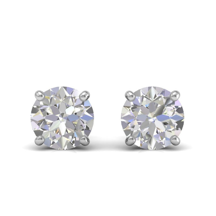 Amore Solitaire Stud earrings in 18K white gold
