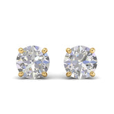 Amore Solitaire Stud earrings in 18K yellow gold
