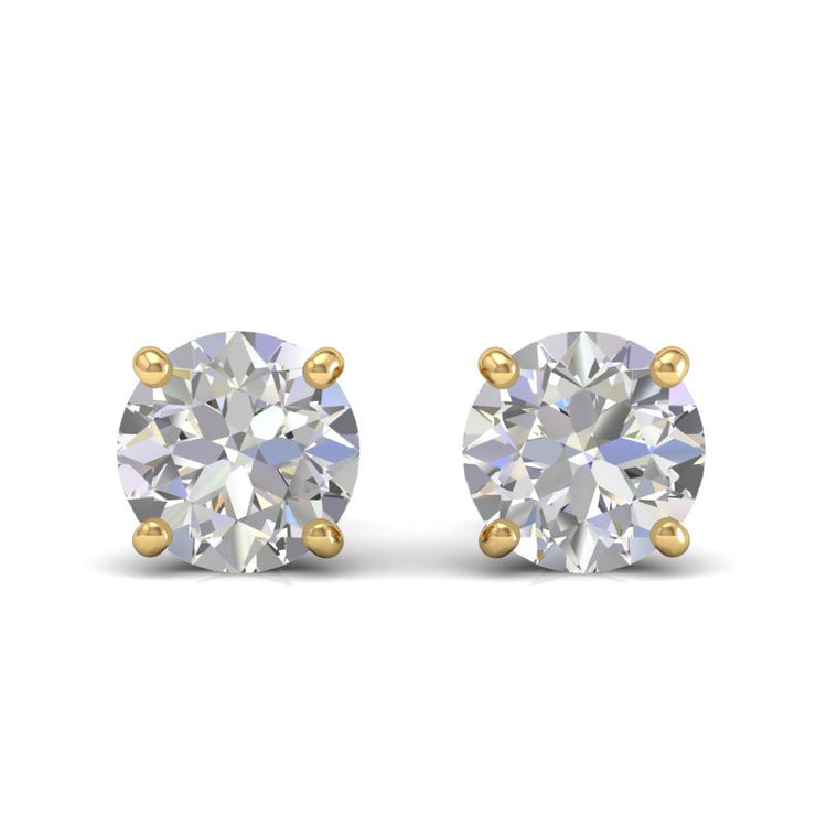 Amore Solitaire Stud earrings in 18K yellow gold