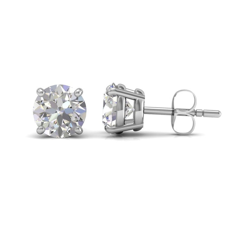 Amore Solitaire Stud earrings in 18K white gold