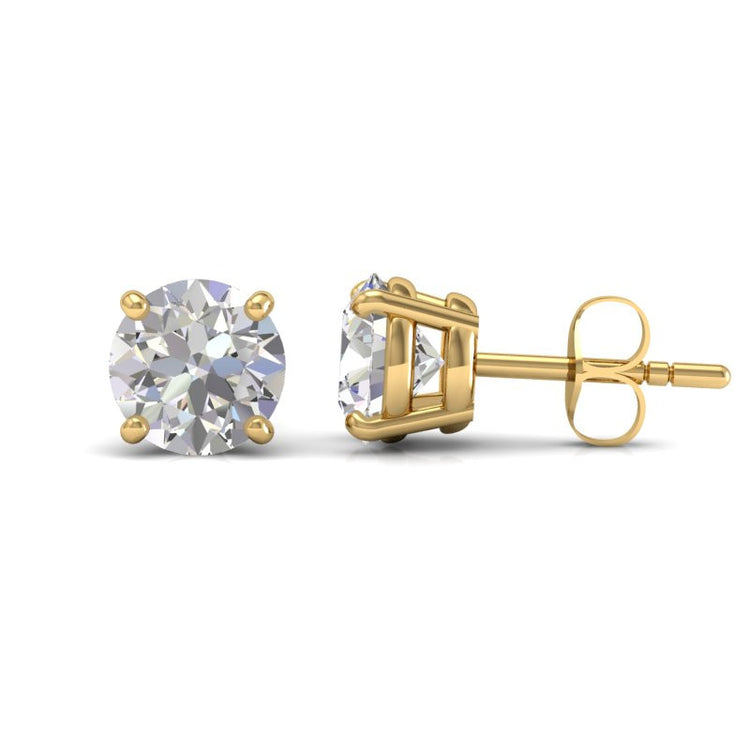Amore Solitaire Stud earrings in 18K yellow gold