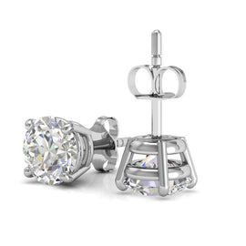 Amore Solitaire Stud earrings in 18K white gold