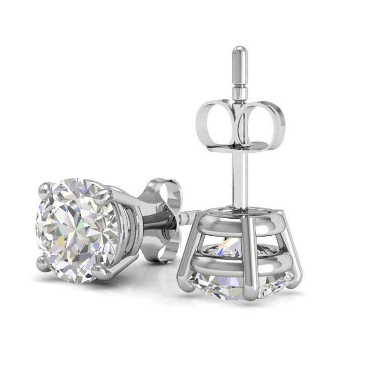Amore Solitaire Stud earrings in 18K white gold