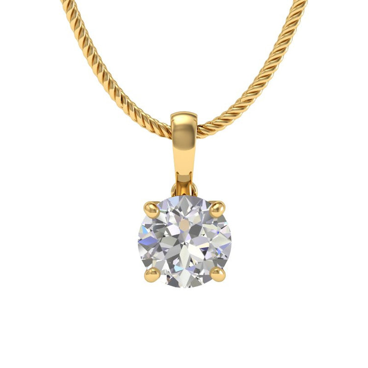 Round petit pendant in 18k white gold