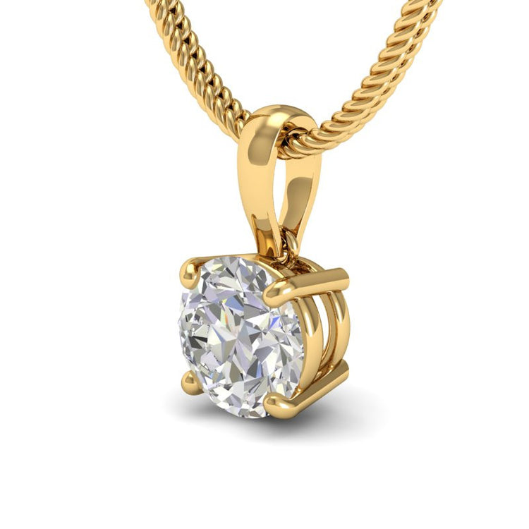 Round petit pendant in 18k white gold