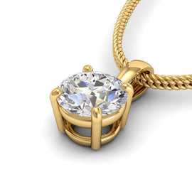 Round petit pendant in 18k white gold