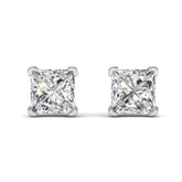 Princess Diamond Studs in 18K white gold