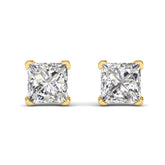 Princess Diamond Studs in 18K yellow gold