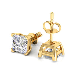 Princess Diamond Studs in 18K yellow gold