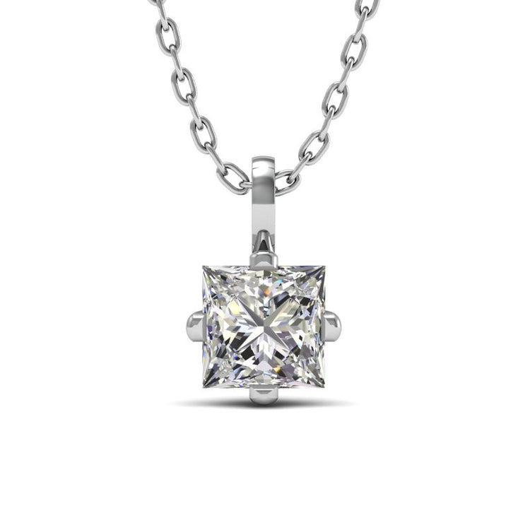 princess pendant in 18k white gold