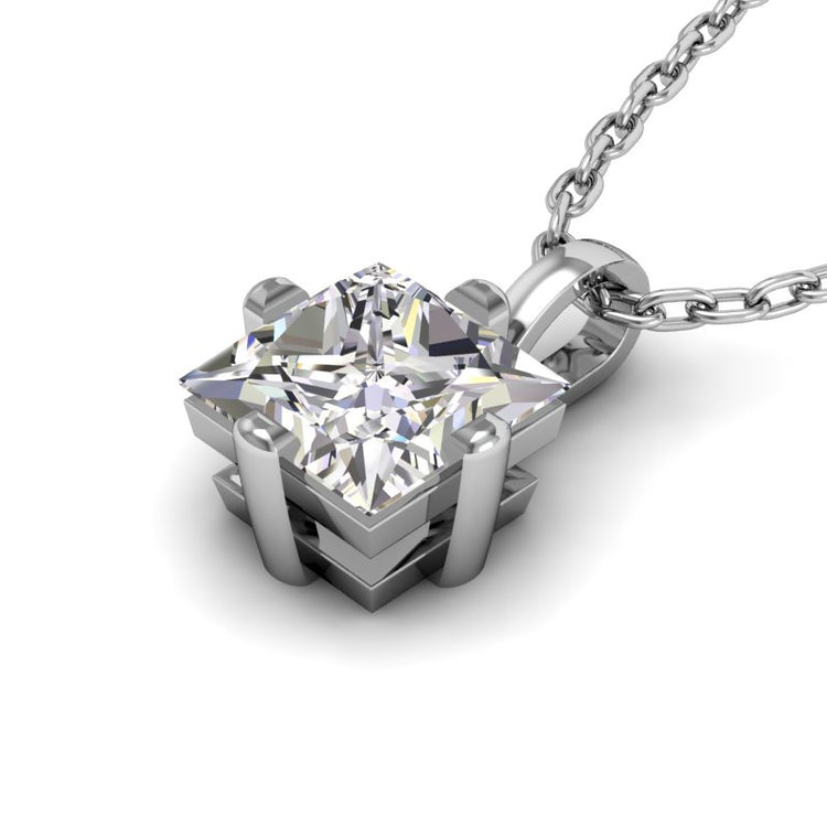princess pendant in 18k white gold