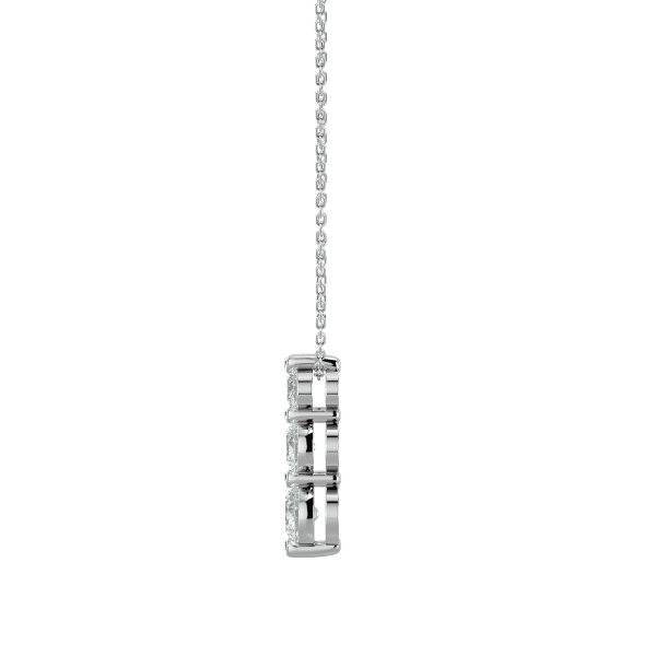 Three Diamond Stacked Pendant white gold