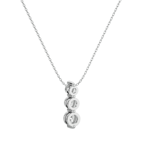 Three Diamond Stacked Pendant white gold