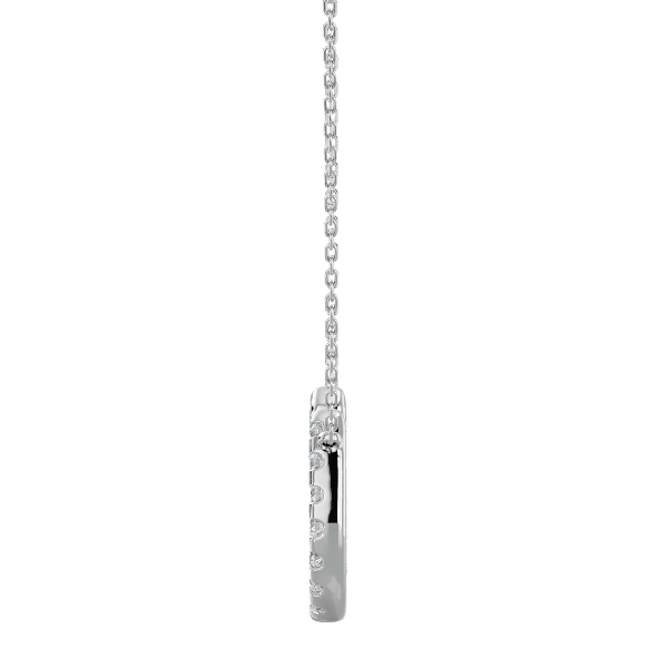 Horse Shoe Diamond Pendant Necklace white gold