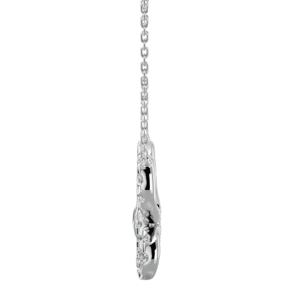 Butterfly Wing Diamond Pendant Necklace white gold