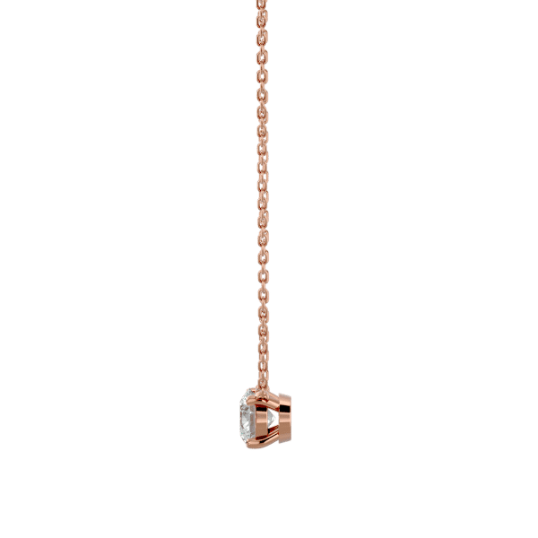 Round Shape Princess Diamond Pendant rose gold