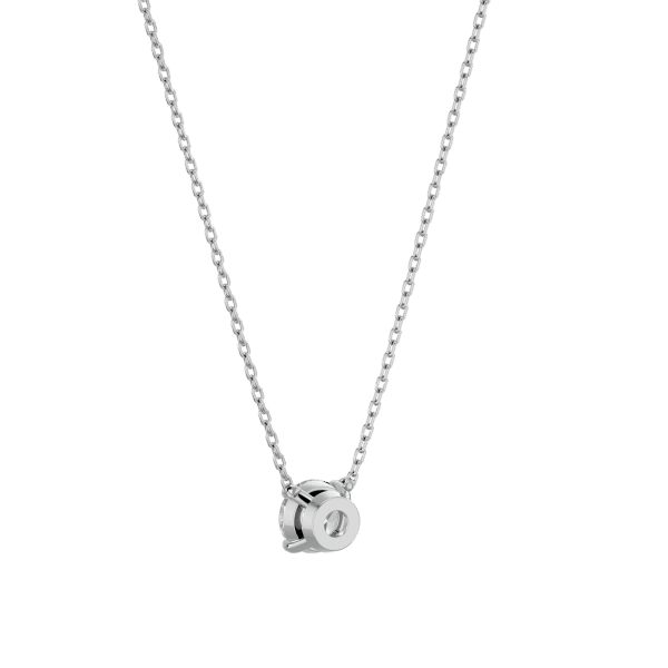 Round Shape Classic Halo Diamond Pendant white gold