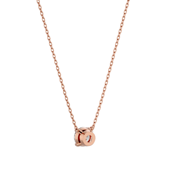 Round Shape Princess Diamond Pendant rose gold