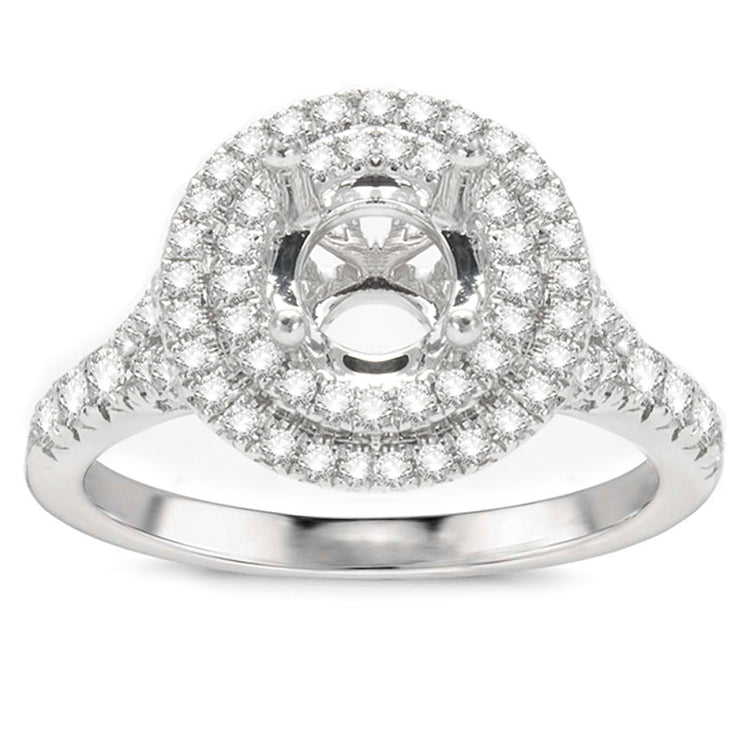 Samara 14K White Gold Double Halo Engagement Ring