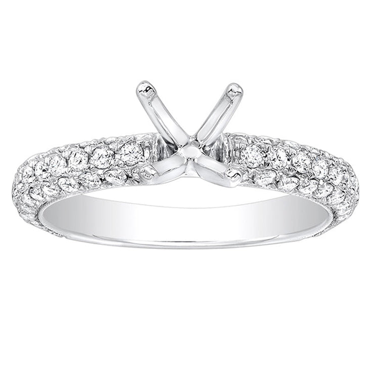 Alisa Pave Diamond Engagement Ring in 14K White Gold; .75 ct