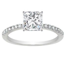 Brina 14K White Gold Lab Engagement Ring; 1.55 ctw