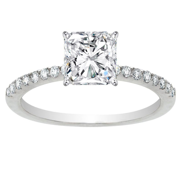 Brina 14K White Gold Lab Engagement Ring; 1.55 ctw