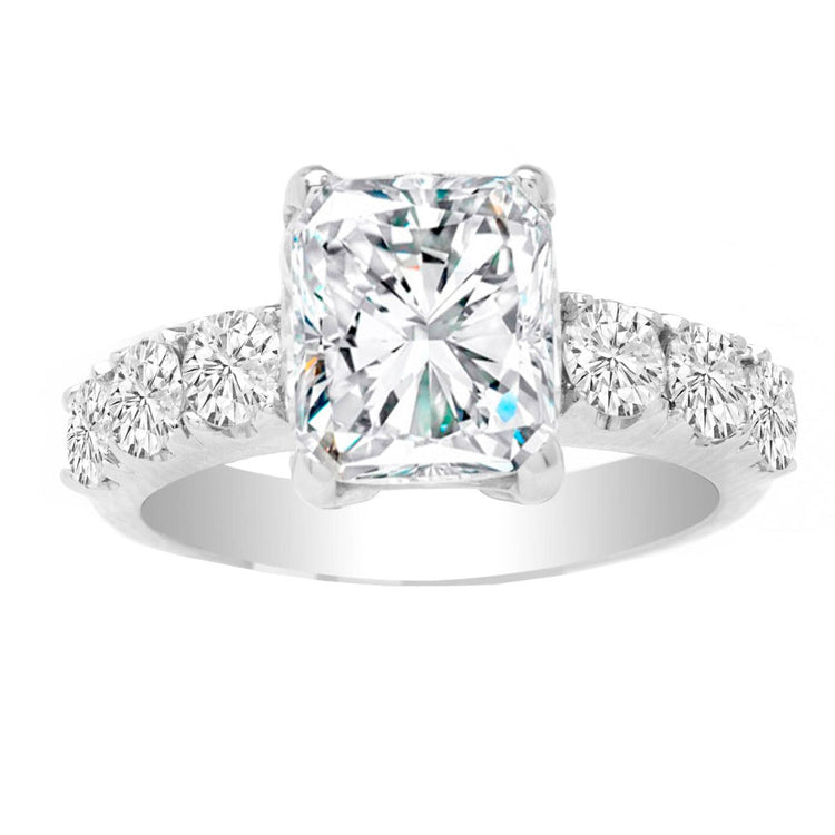 Petra 14K Elongated Cushion Engagement Ring; 4.03 ctw
