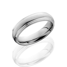 Cobalt Chrome Wedding Band With Angle Satin/Polish
