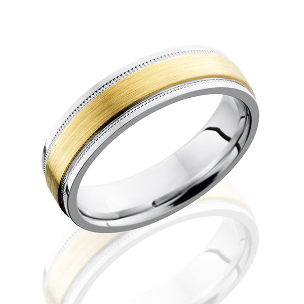 Cobalt Chrome Men's Flat Band with Grooved Edges